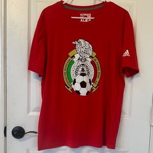 Adidas Kids Red Soccer Emblem Tee